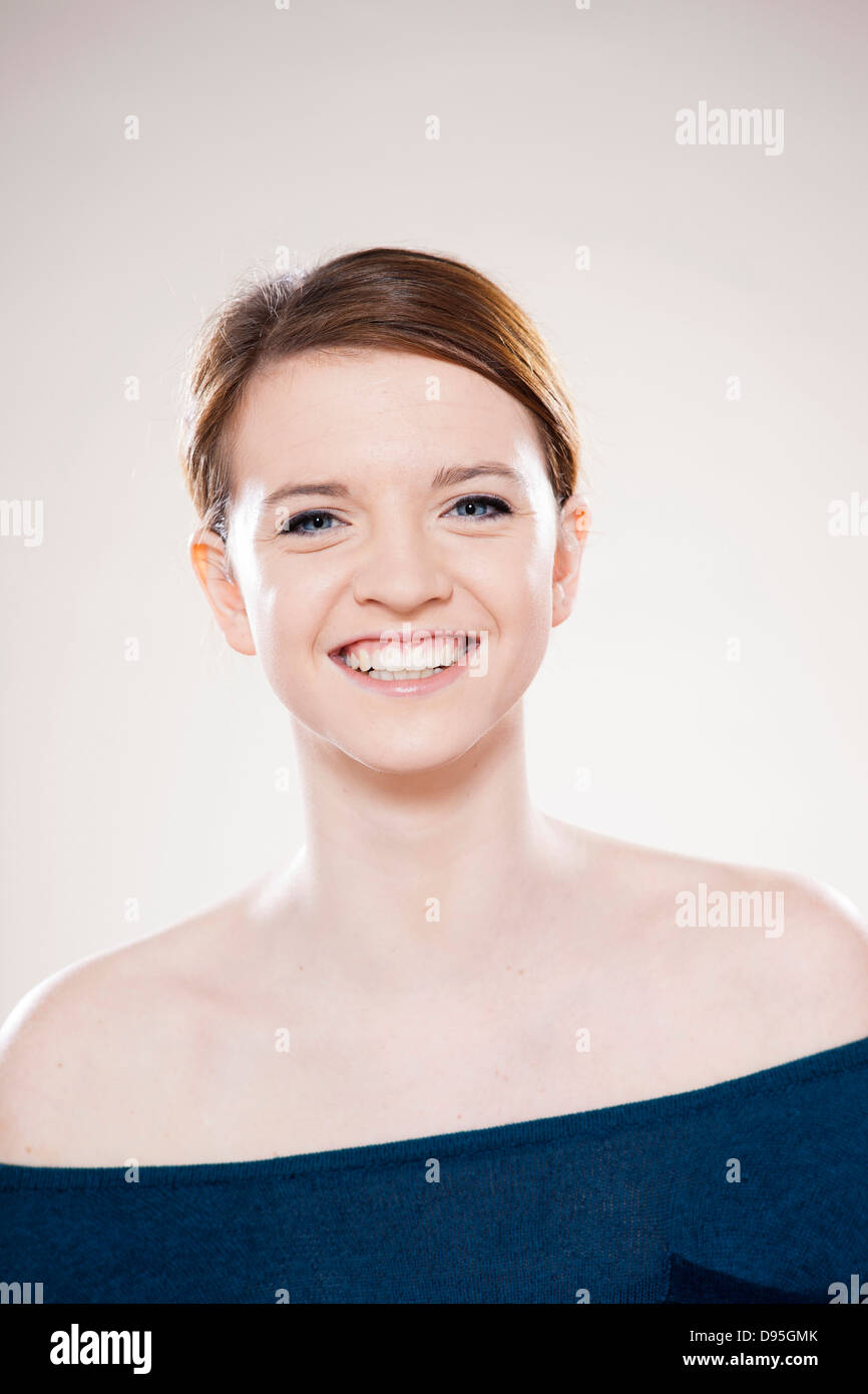 Head and Shoulders Portrait of Teenage Girl in Studio Stock Photo - Alamy