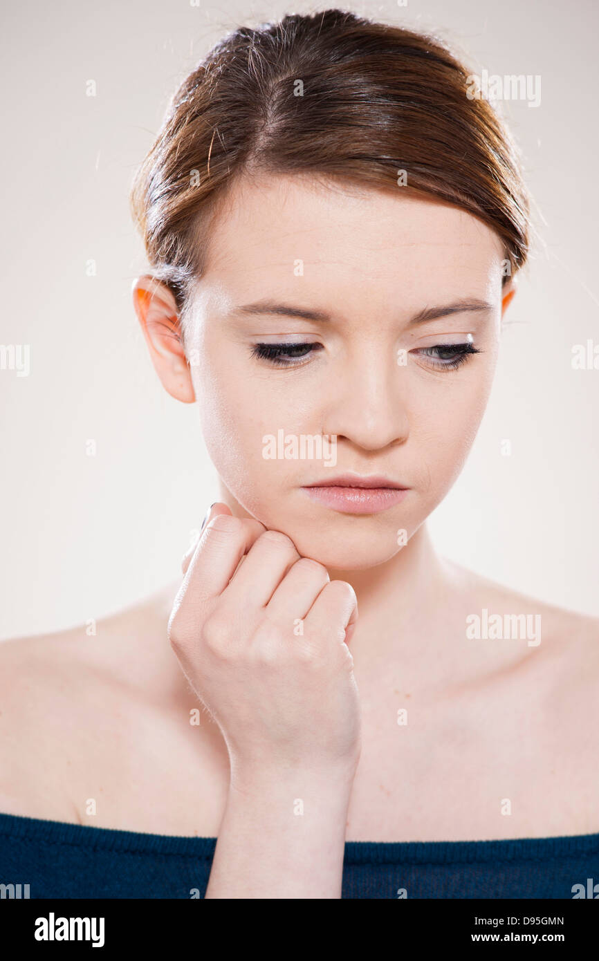 Head and Shoulders Portrait of Teenage Girl in Studio Stock Photo - Alamy