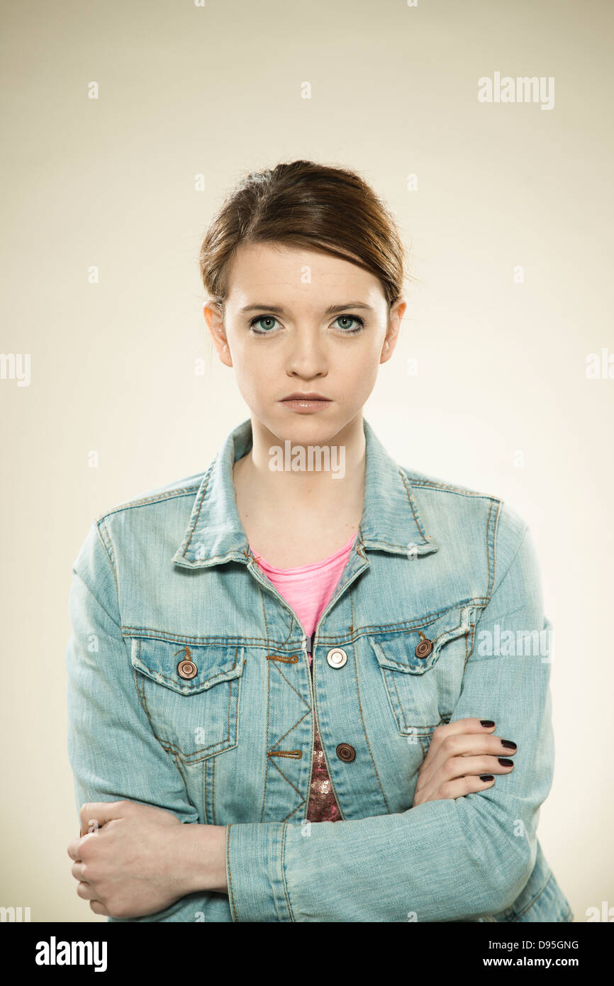 Portrait of Teenage Girl, in Studio Stock Photo