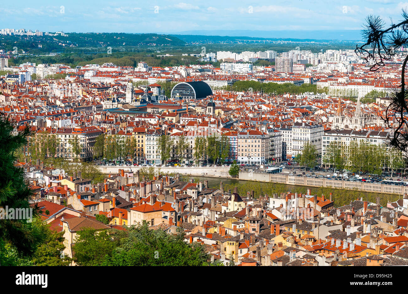 city of Lyon view from Fourviere basilic, France Stock Photo