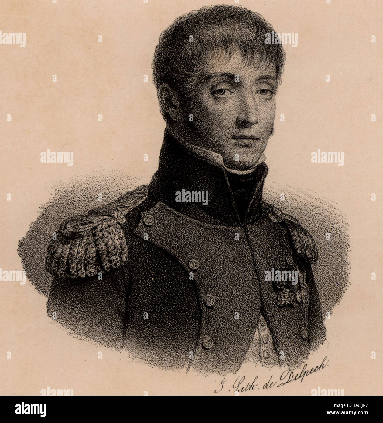Louis Bonaparte (1778-1846) French soldier. King of Holland under the name of Lodewijk I (1806-1810). Brother of Napoleon Bonaparte whose stepdaughter Hortense Beauharnais he married.  Father of  Napoleon III.  Lithograph c1830. Stock Photo