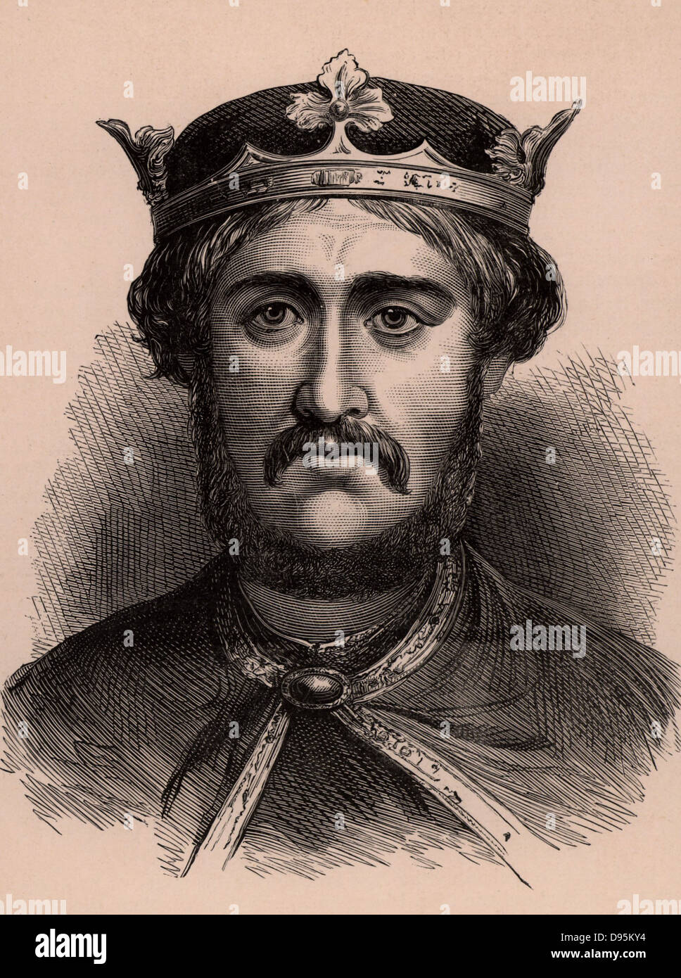 Richard I, Coeur de Lion (1157-1199) king of England from 1189; son of Henry II and Eleanor of Aquitaine. A member of the Angevin dynasty.  Wood engraving c1900. Stock Photo