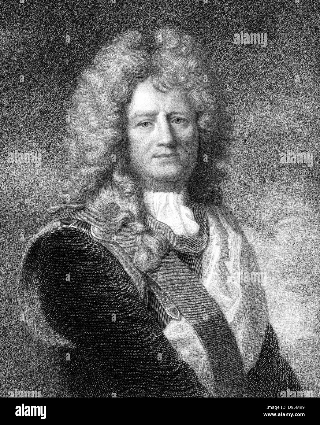Sebastian le Prestre de Vauban (1633-1707) French military engineer. Engraving. Stock Photo