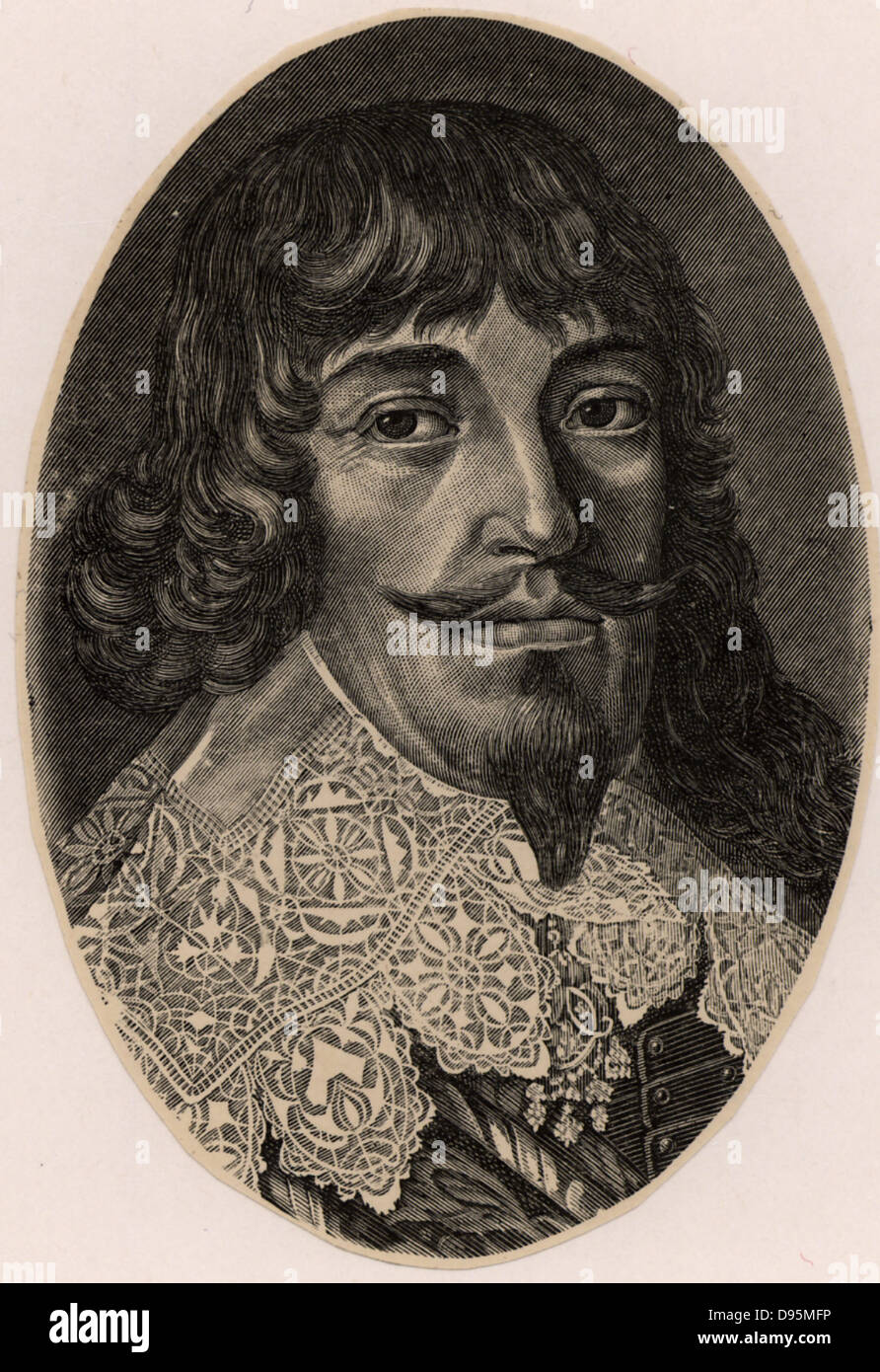 Bernhard, Duke of Weimar (1604-1639). In the Thirty Years War (1618-1648) fought for Protestant cause under the banner of Gustavus Adolphus. Engraving. Stock Photo