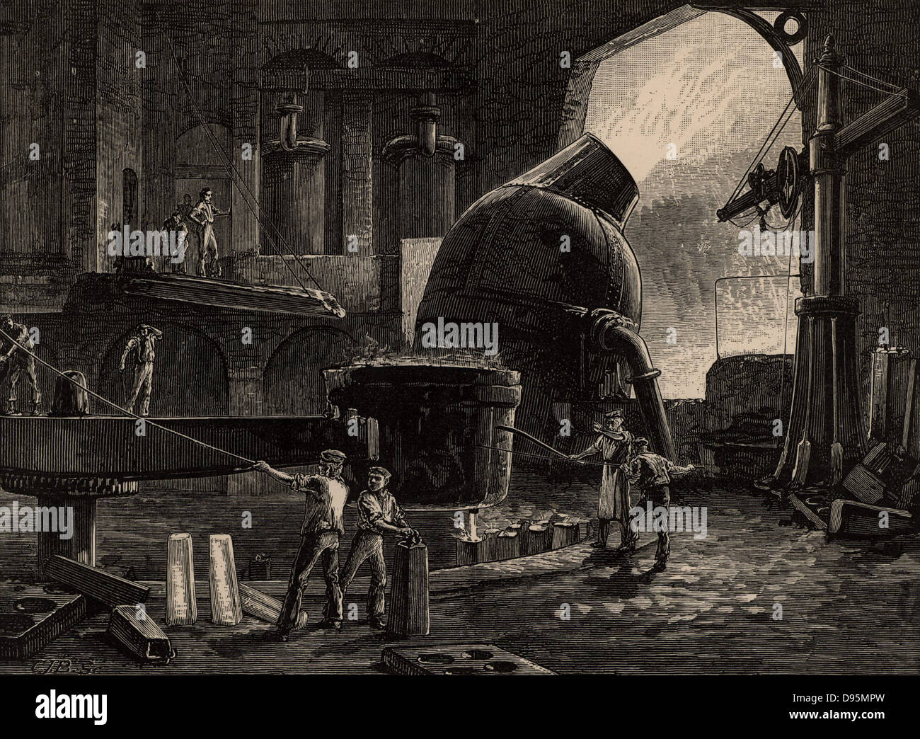 Steel manufacture by the Bessemer process in operation in Sheffield