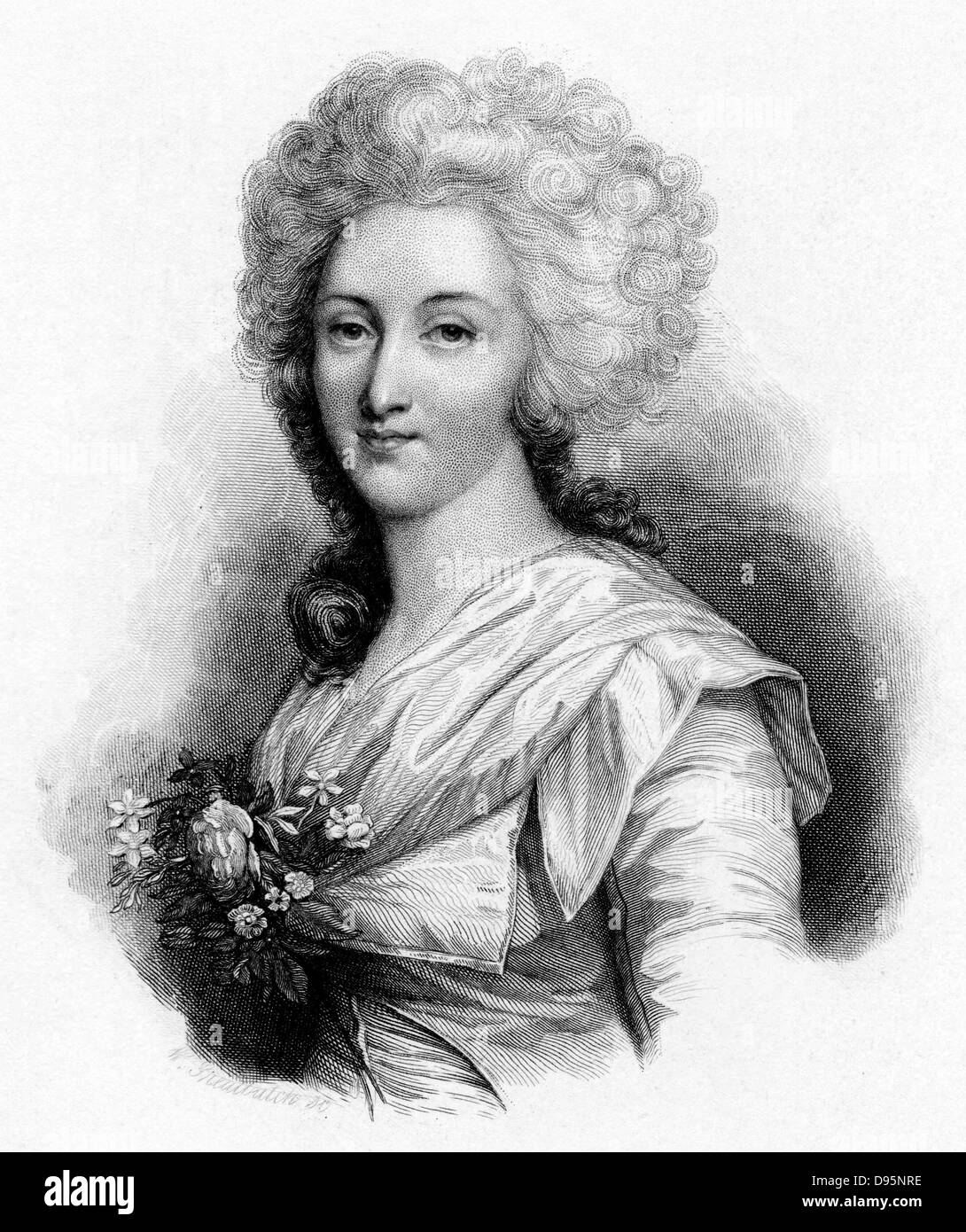 Madame Elizabeth (1764-94) sister of Louis XVI, guillotined during the French Revolution. Engraving. Stock Photo