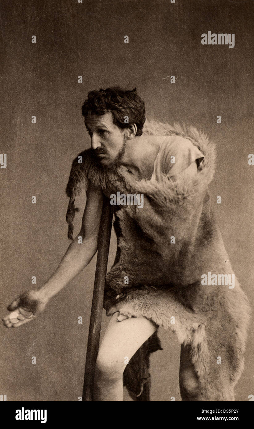 Frank Robert Benson (1858-1939) English actor-manager who specialised in Shakespearean roles.  Here as Timon in  'Timon of Athens' by William Shakespeare. Photogravure c1895. Stock Photo