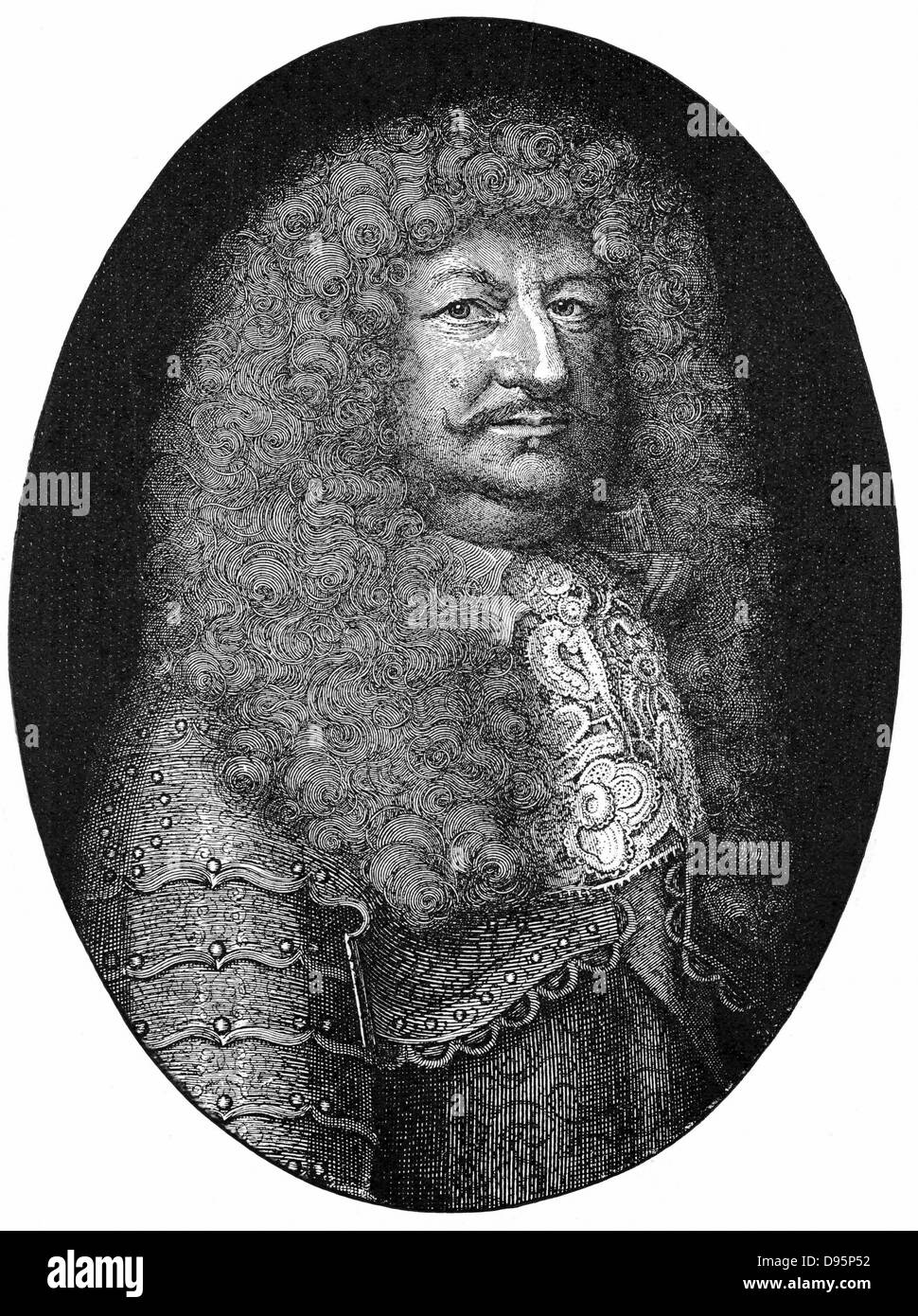 Frederick William (1620-1688) Elector of Brandenburg from 1640, known as the Great Elector. After engraving of 1683 by Antoine Masson. Stock Photo