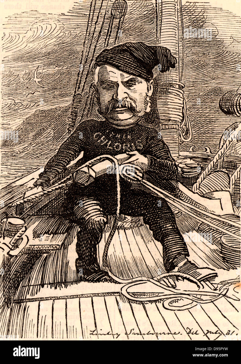 William Schwenck Gilbert (1836-1911) English librettist and dramatist, best remembered for his collaboration with the composer Arthur Sullivan on the Savoy light operas (1877-1896). Cartoon by Edward Linley Sambourne in the Punch's Fancy Portraits series from 'Punch' (London, 6 August 1881). Stock Photo