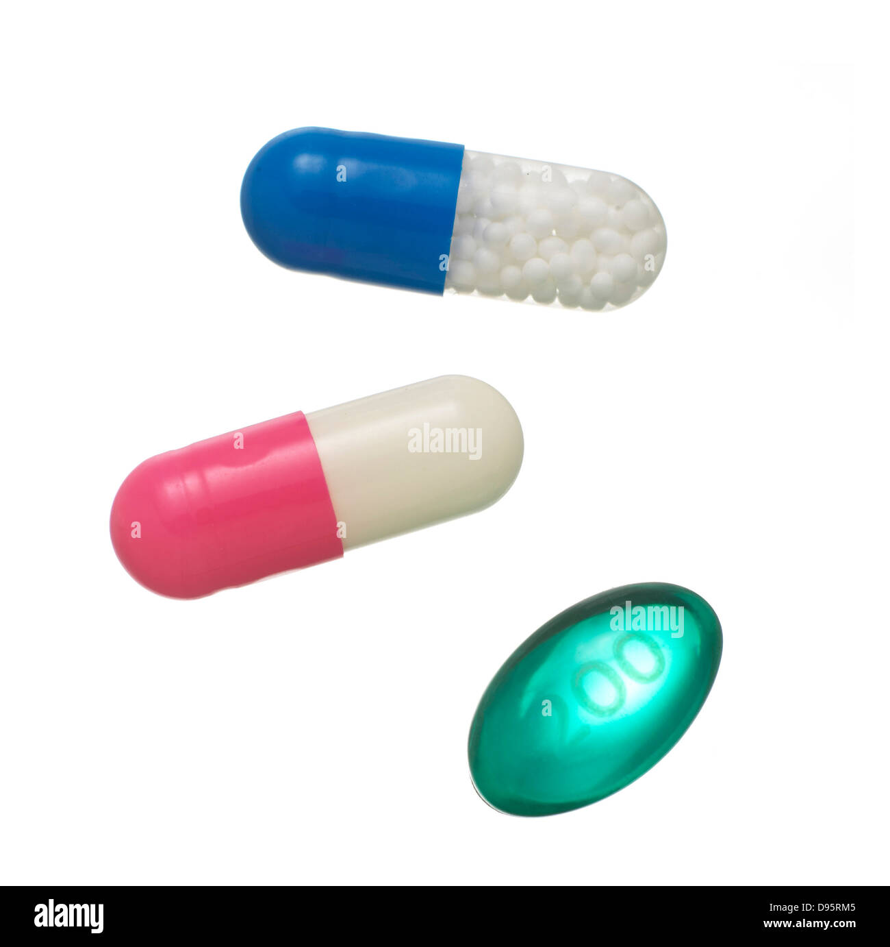 pills cut out onto a white background Stock Photo