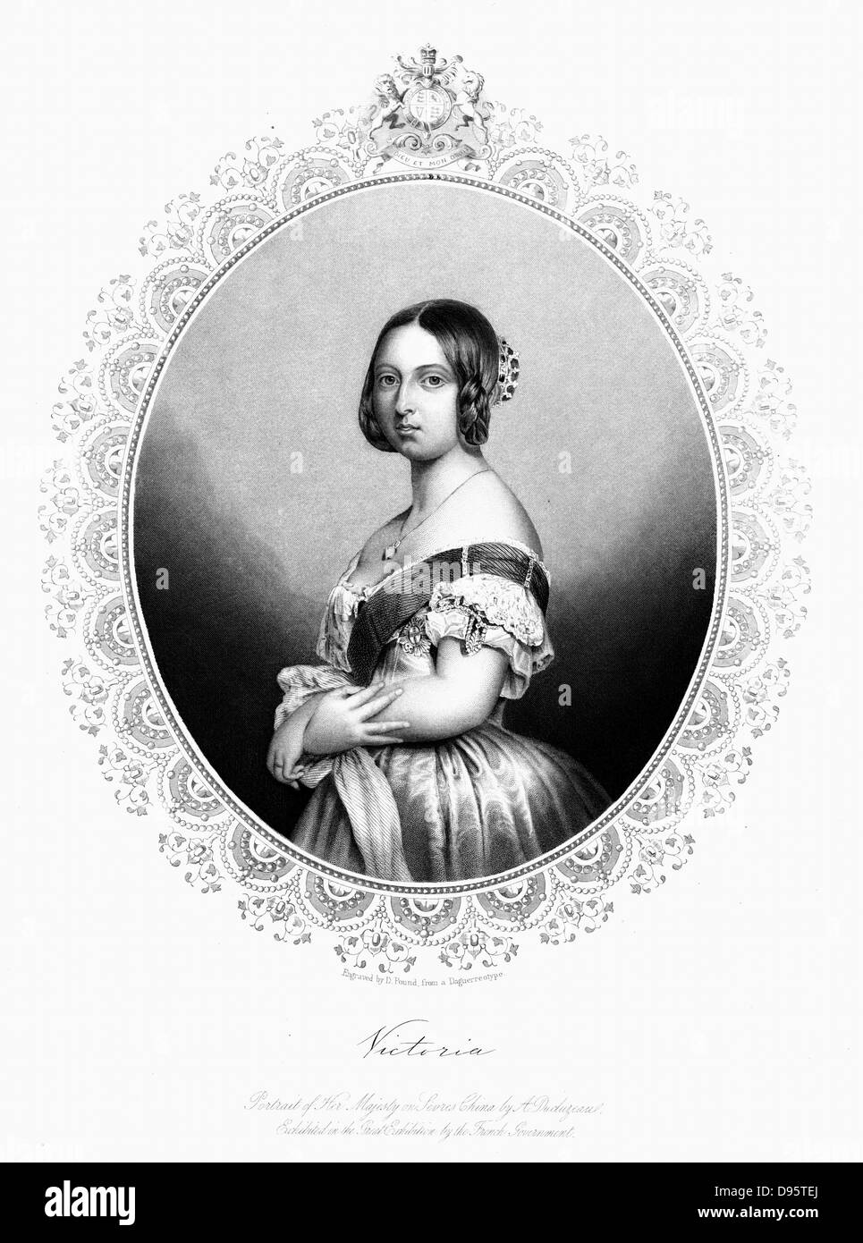Victoria (1819-1901) Queen of Great Britain and Ireland from 1838. Victoria c1850. Engraving. Stock Photo