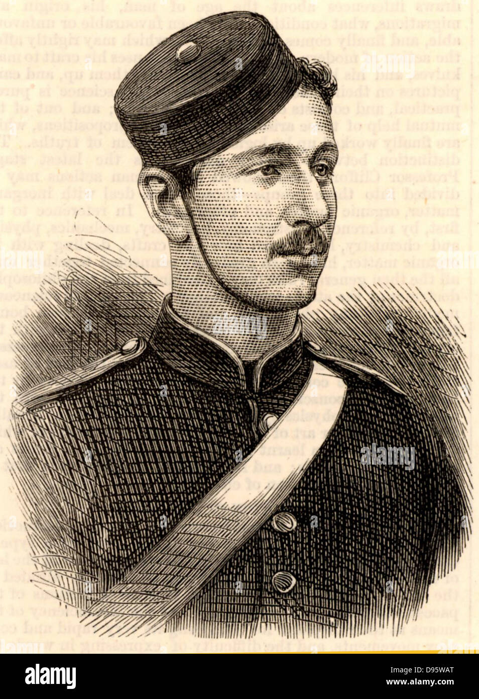 The Prince Imperial. Prince Louis Napoleon (1856-1879), son of Napoleon III of France and Empress Eugenie, as a cadet at the Royal Military Academy, Woolwich. Served in the British army and was killed in the Zulu War.  From 'The Illustrated London News' (London, 6 March 1875). Stock Photo