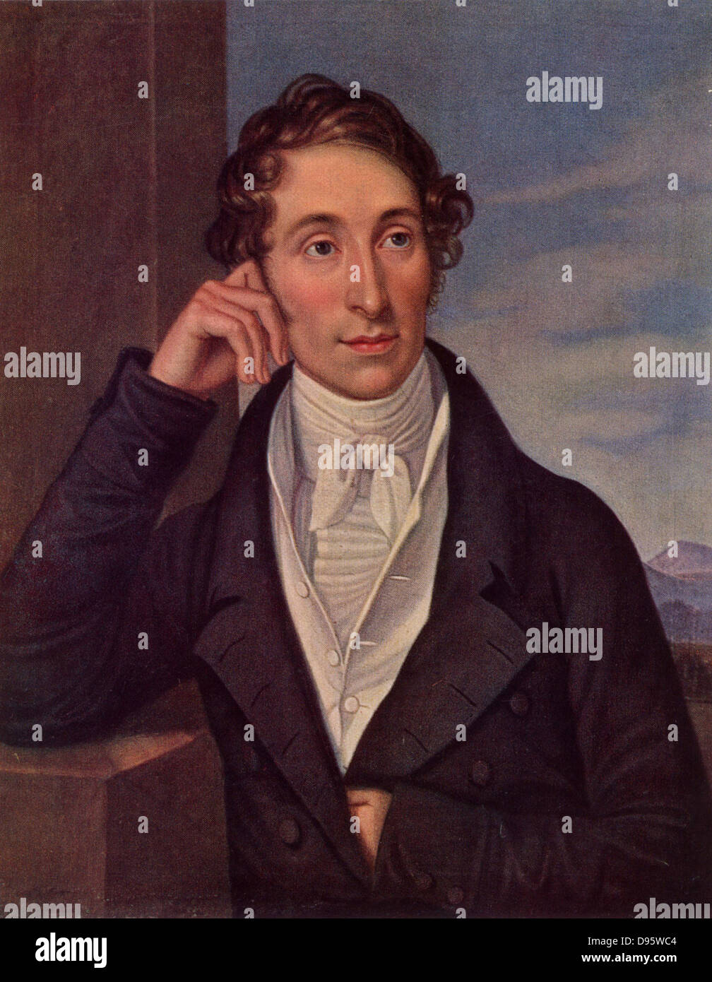 Carl Maria von Weber (1786-1826) German composer and pianist. A key figure in the transition from Classical to Romantic Music. After the portrait by Caroline Bardua (1805-1840). Stock Photo