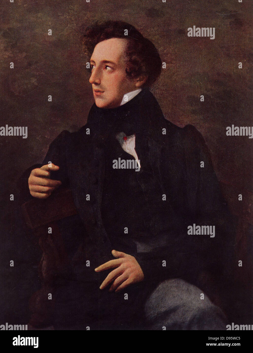 Felix Mendelssohn (1809-1847) (Jakob Ludwig Felix Mendelssohn-Bartholdy) German Romantic composer, born in Hamburg. After the portrait by Wilhelm Hensel (1794-1861). Stock Photo