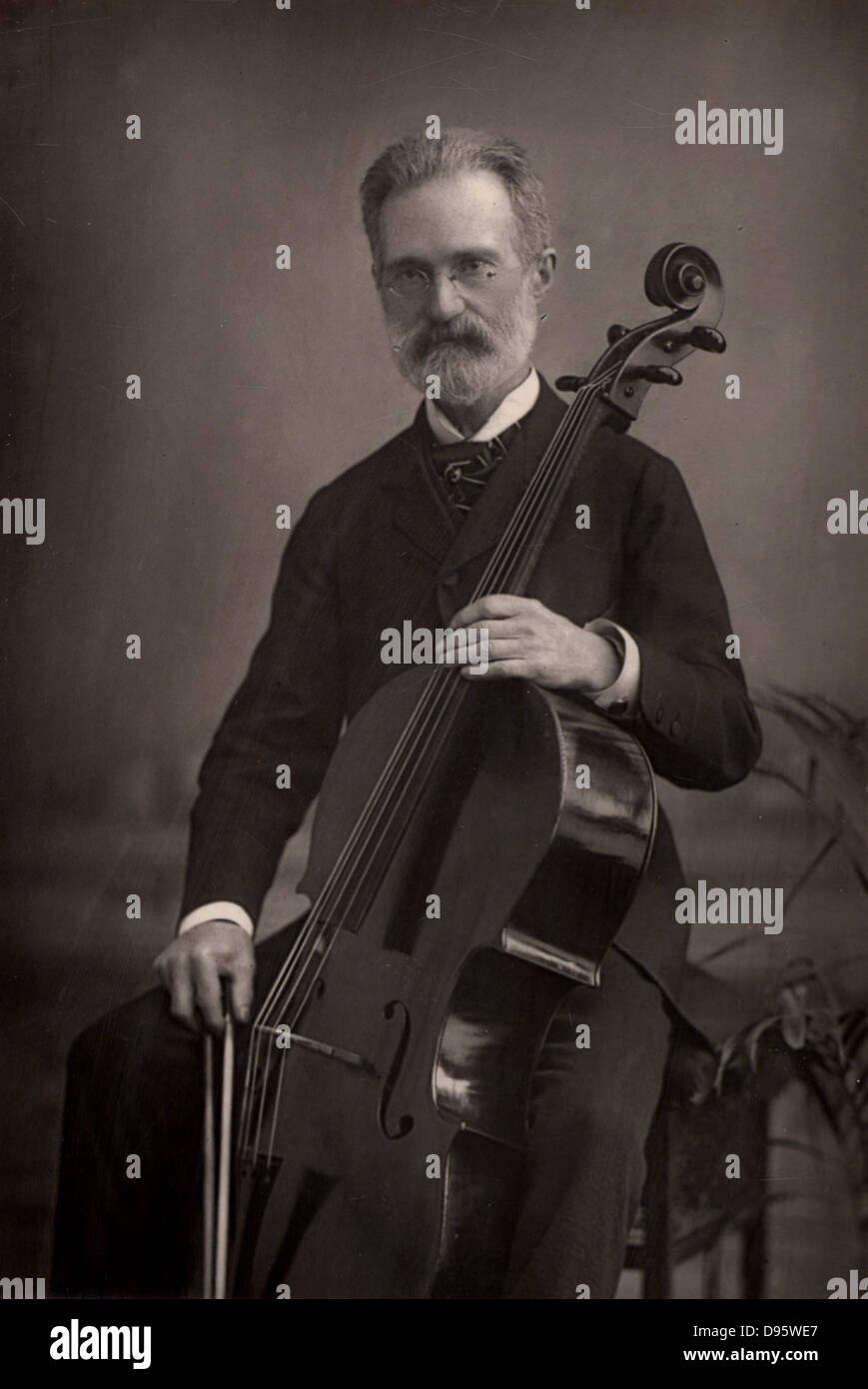 Alfredo Piatti (1822-1901) Italian cellist. From 'The Cabinet Portrait  Gallery' (London, 1890-1894). Woodburytype after photograph by W & D Downey  Stock Photo - Alamy