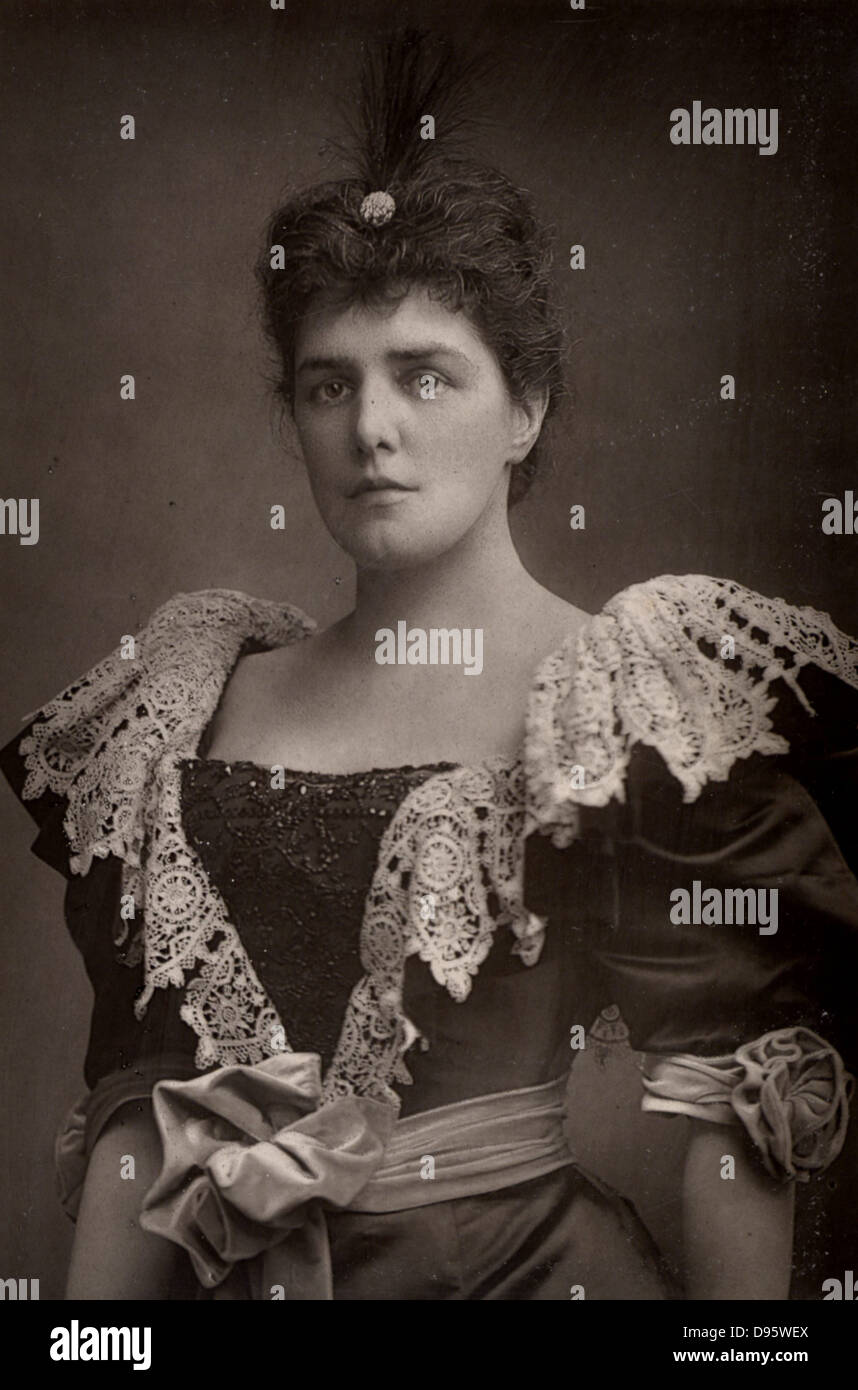Lady Randolph Churchill (born Jennie Jerome - 1854-1921) American society beauty and mother of Winston Churchill who be came British Prime Minister.    From 'The Cabinet Portrait Gallery' (London, 1890-1894).  Woodburytype after photograph by W & D Downey. Stock Photo