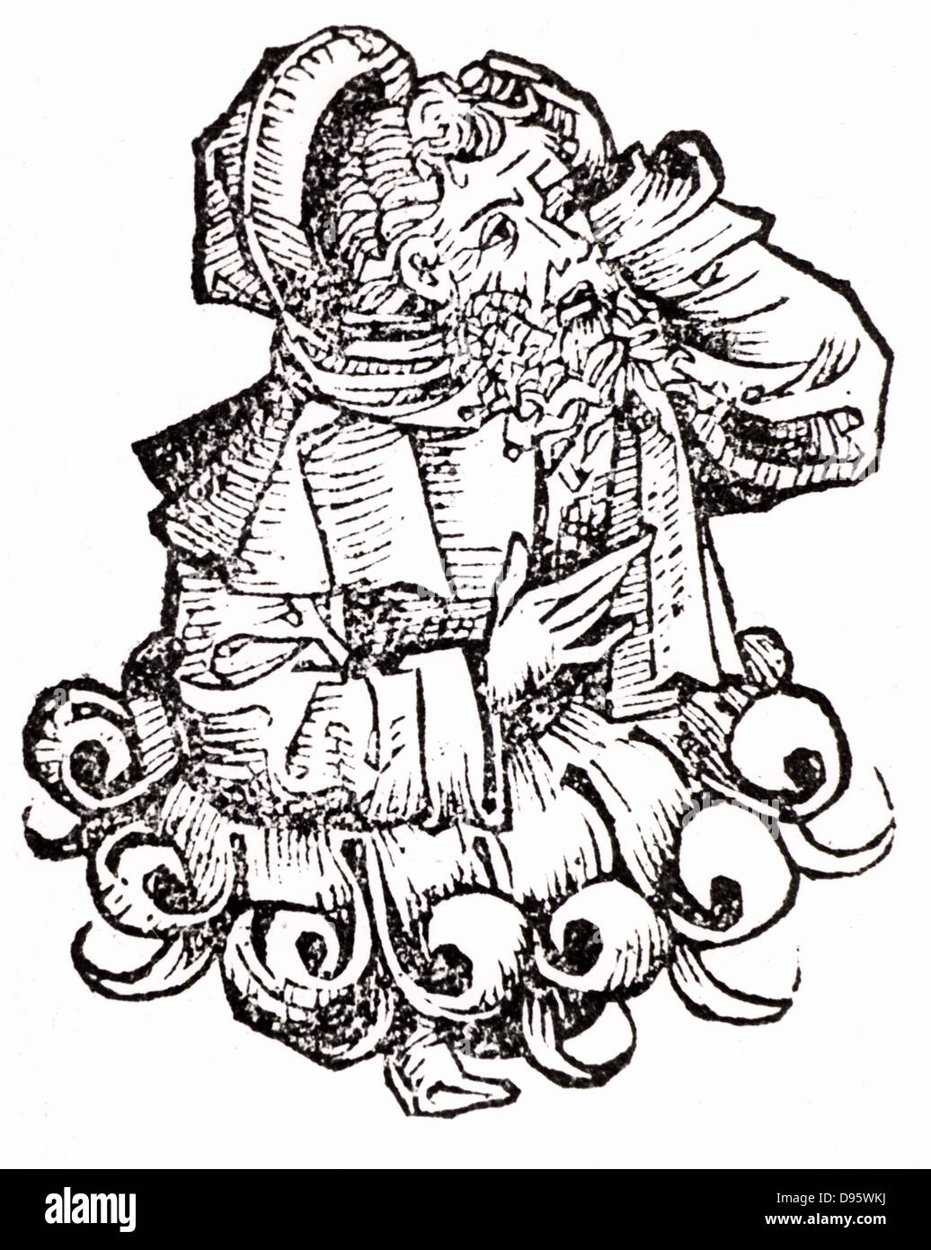Solon (c640-559 BC) Greek lawyer, poet and merchant. Woodcut from 'Liber chronicarum mundi' (Nuremberg Chronicle) by Harmann Schedel (Nuremberg, 1493). Stock Photo