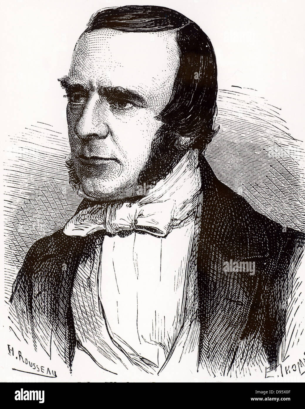 John Watkins Brett (1805-1863) English telegraph pioneer who, with his brother Jacob, founded the General Oceanic Electric Telegraph Company (1845). Engraving from 'Les Merveilles de la Science' by Louis Figuier (Paris, c1870). Stock Photo
