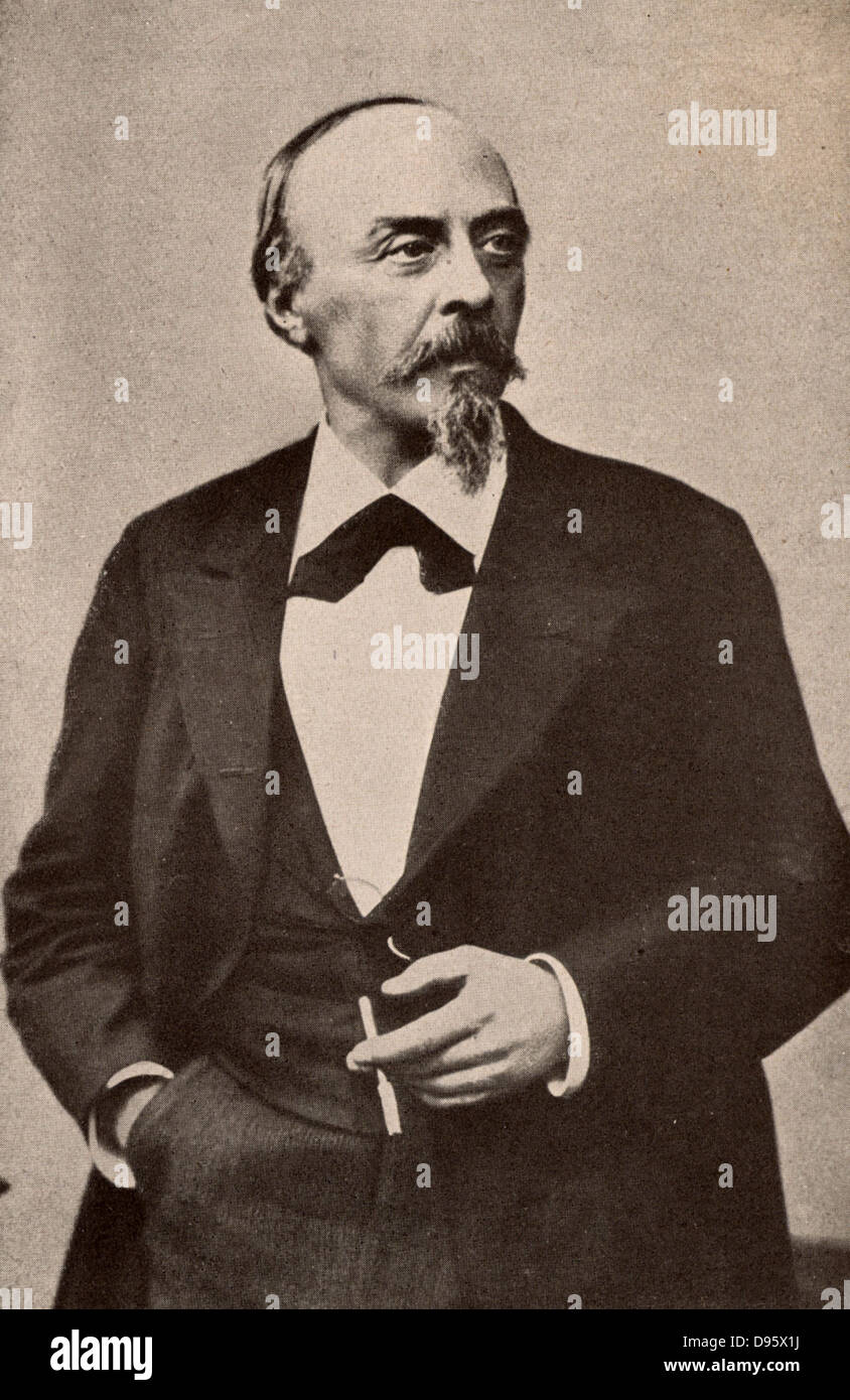 Hans von Bulow (1830-1894) German pianist and conductor.  A pupil of Liszt whose daughter Cosima he married (1857). Stock Photo