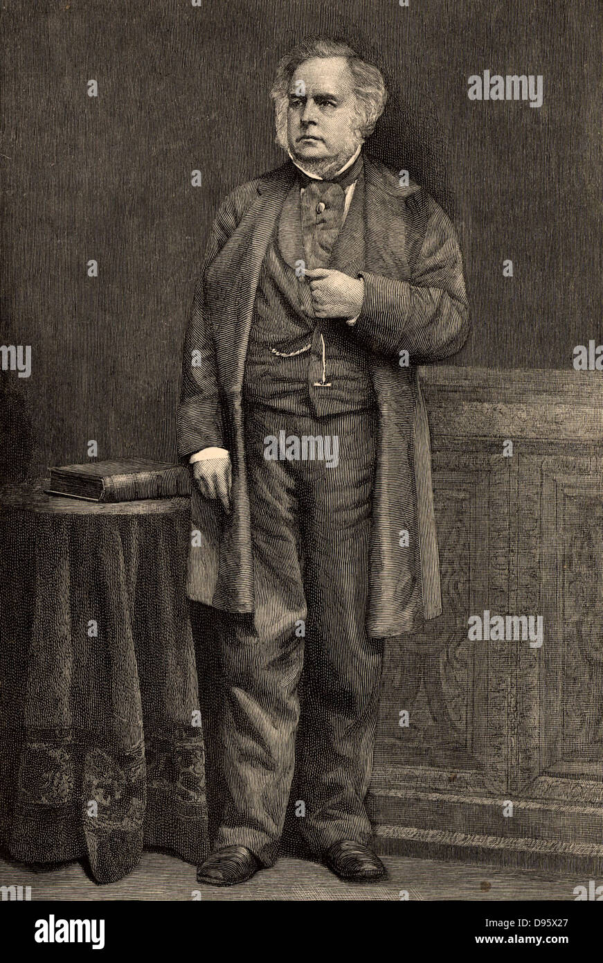 John Bright (1811-1889) English radical statesman, born in Rochdale, Lancashire. Anti-Corn Law League. Reform Act 1867.  Engraving from 'The Century Magazine' (New York, 1884). Stock Photo