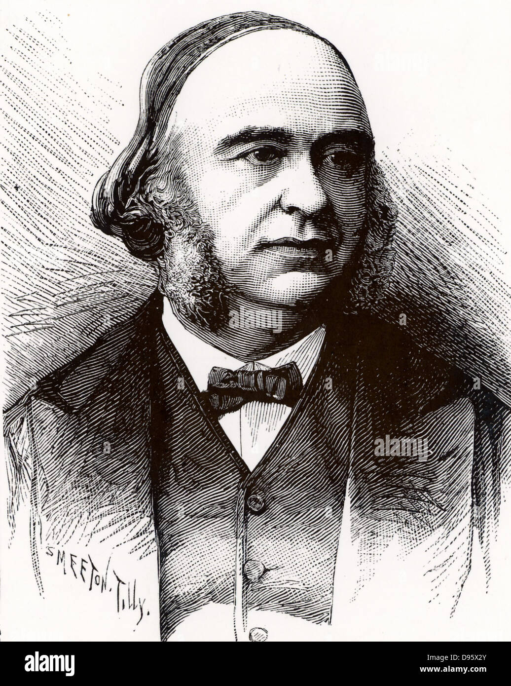 Paul Broca (1824-1880) French physician, anatomist and anthropologist.  Discovered the location of the speech production area in the front lobes of the brain. Engraving from 'La Nature' (Paris, 1880). Stock Photo