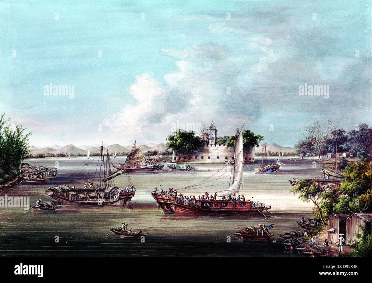 68-1533).  Left on River. Macao one of the Treaty Ports that were among concessions China made to European nations after the end of the First Opium War (1839-42) Stock Photo