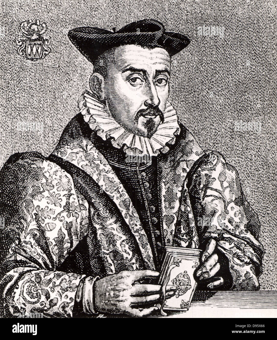 Martin Beer (1617-1692) German philosopher and geographer born at Nuremberg.  Engraving from From 'Icones Virorum' by Friedrich Roth-Scholtz (Nuremberg, 1725). Stock Photo