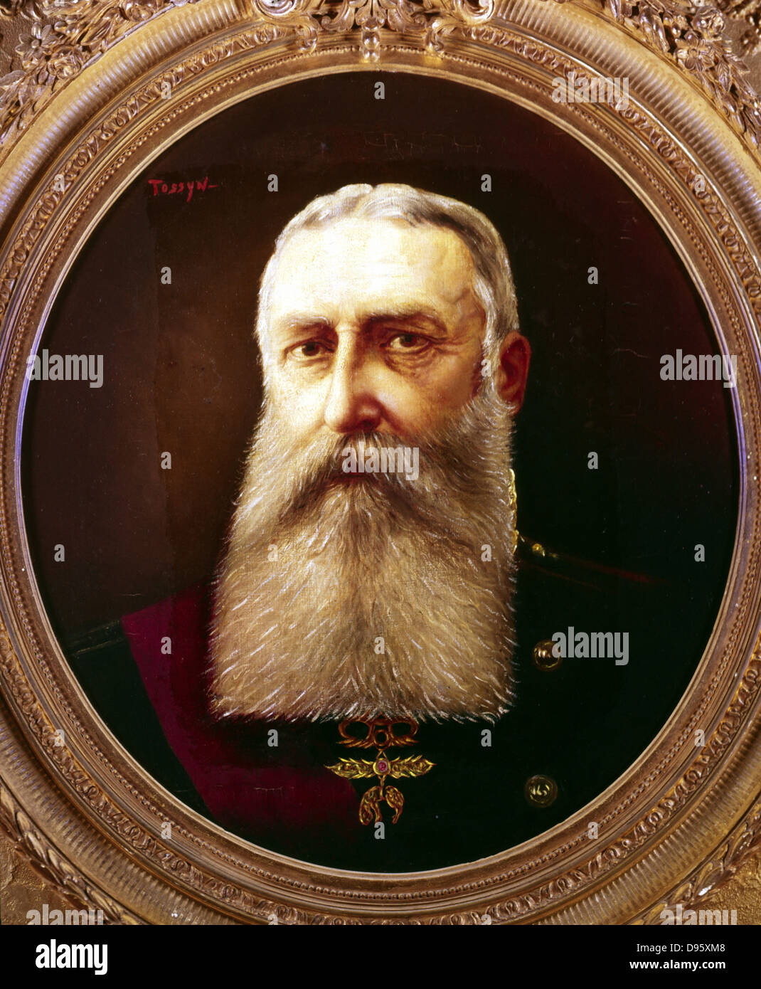 Leopold II (1835-1909) King of Belgium from 1865. Portrait by Pierre Tossyn. Stock Photo