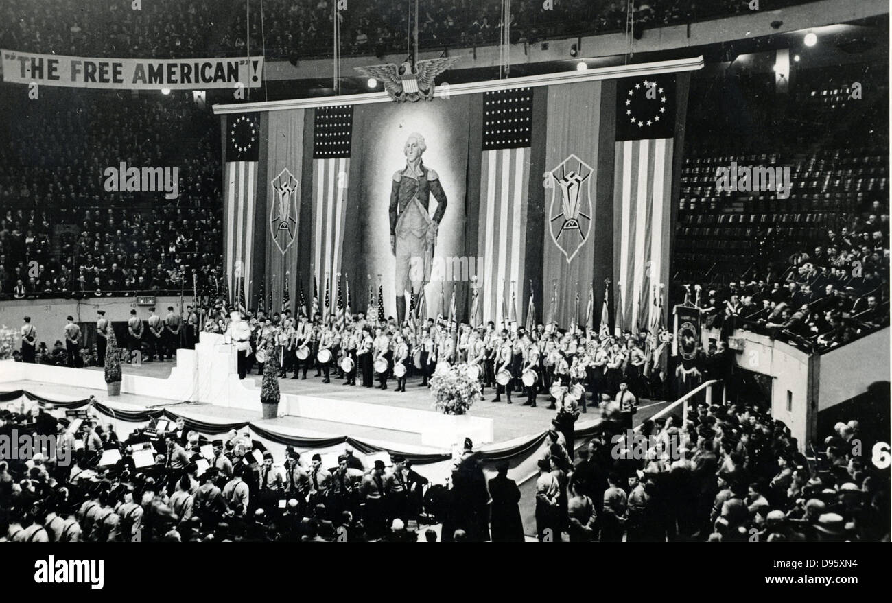 Nazi rally in the USA, 1930s. Stock Photo