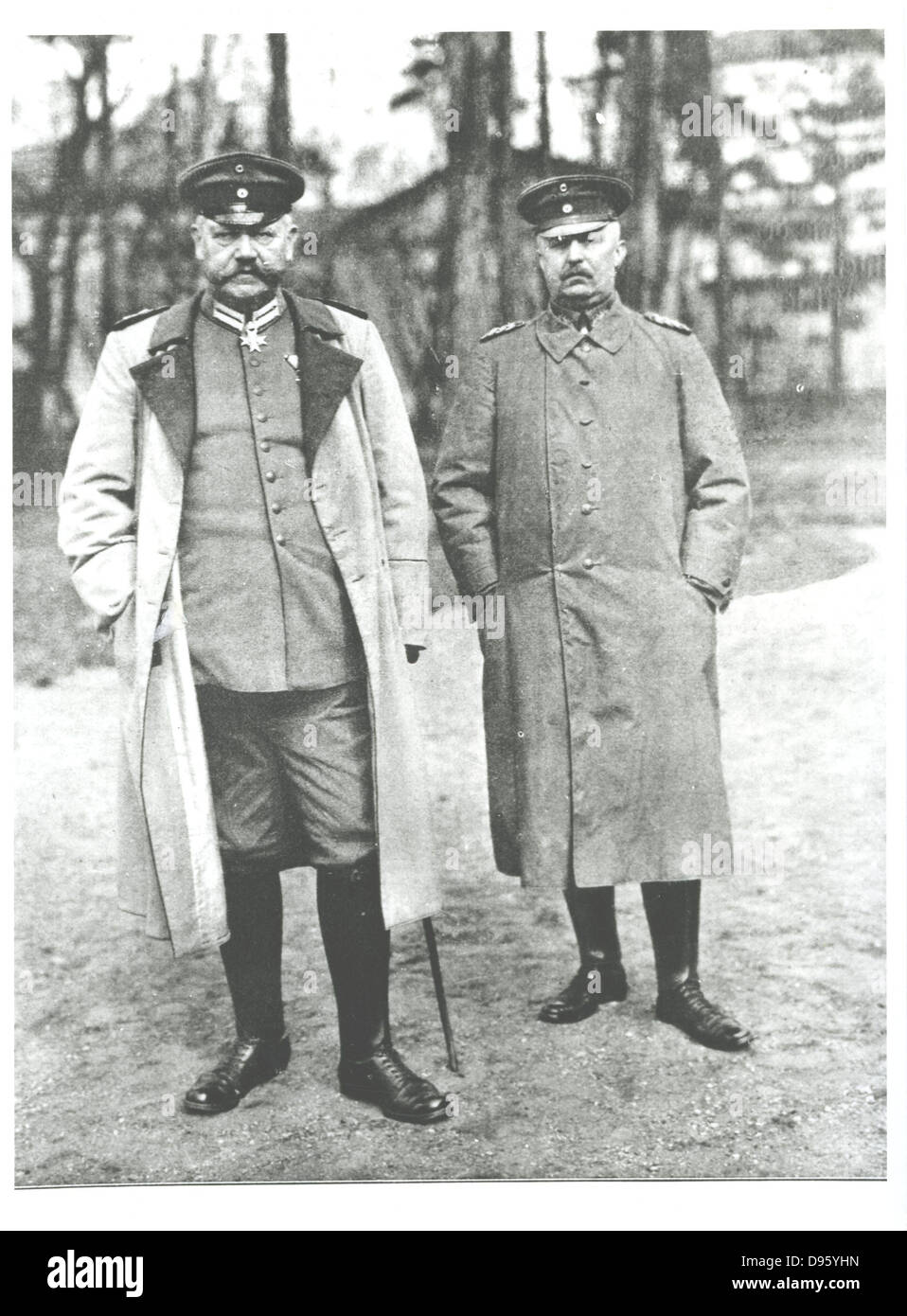 Paul von Beneckendorff und von Hindenburg (1847-1934), left, German soldier and president, with Eric von Ludendorff (1865-1937). Stock Photo