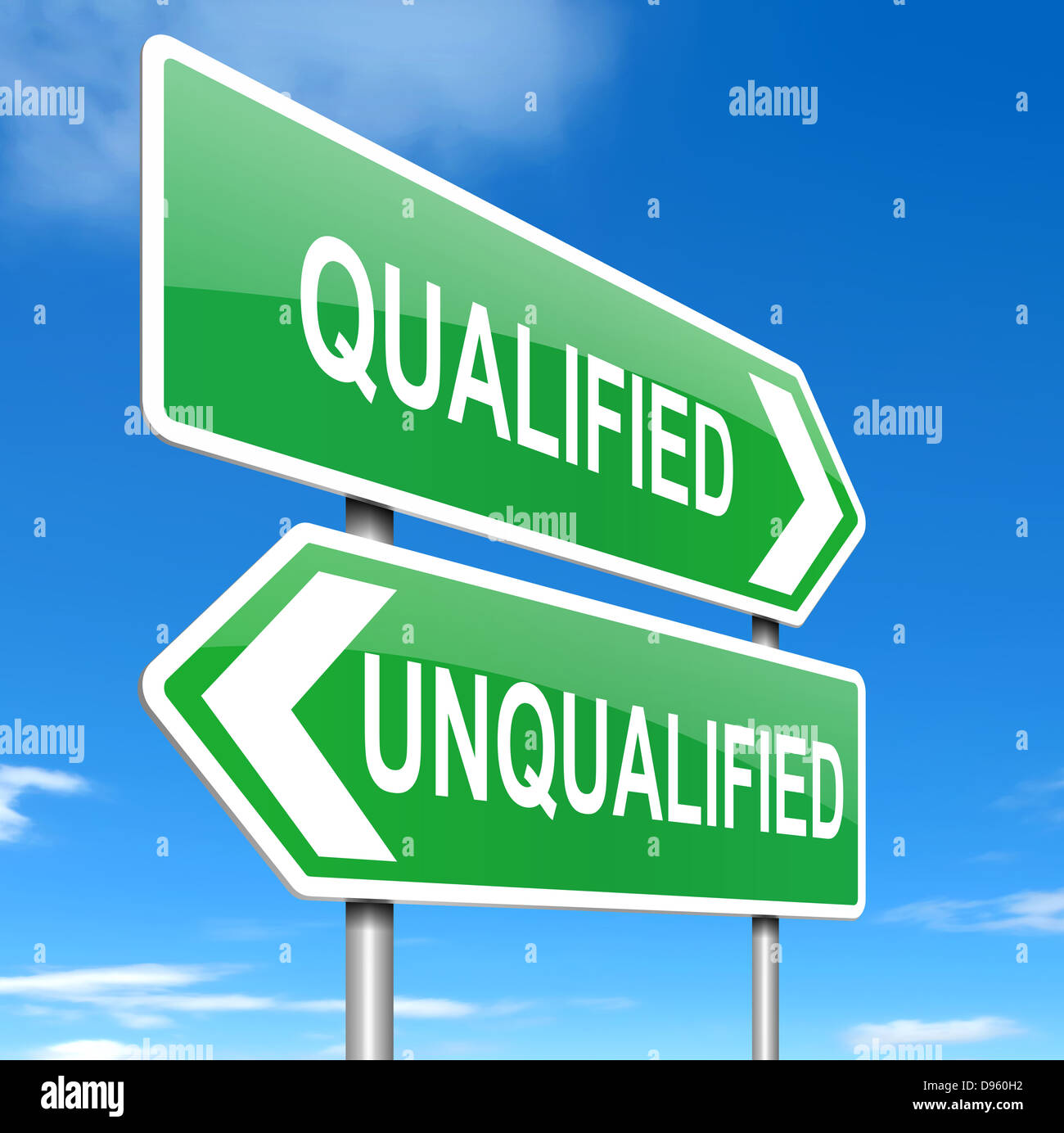 Qualified or not. Stock Photo