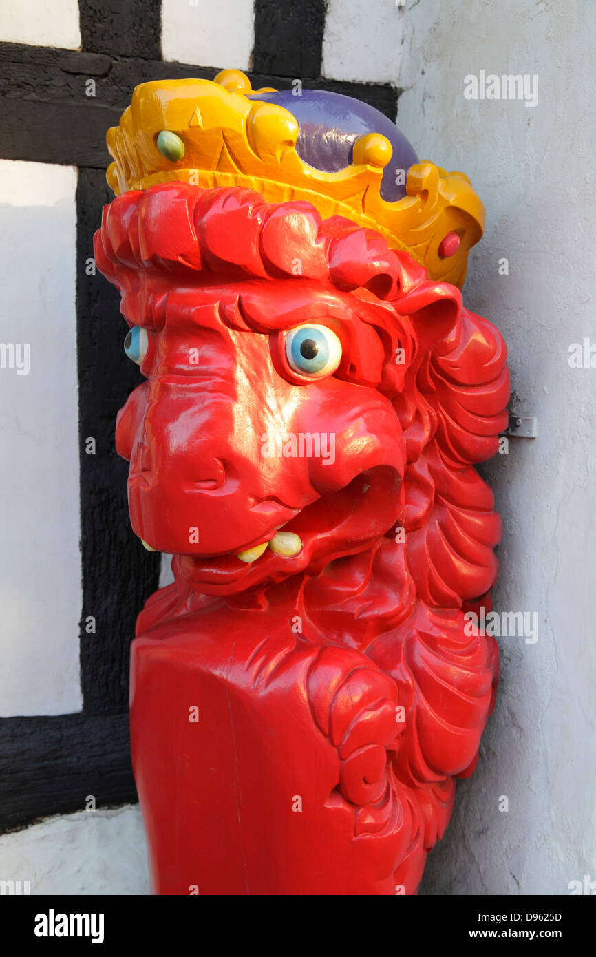 Ship's Figurehead Lion outside The Star Inn at Alfriston East Sussex England UK GB Stock Photo