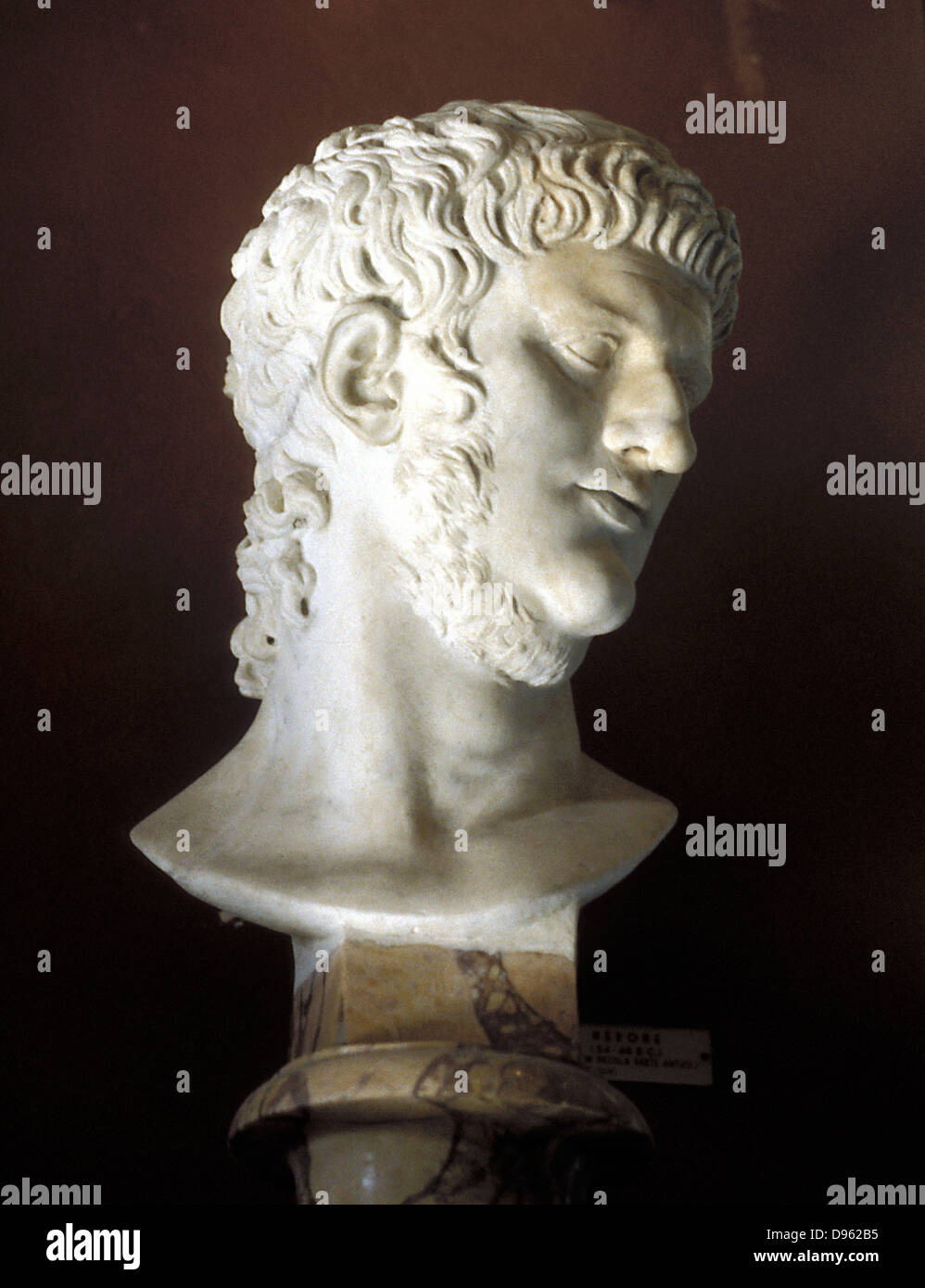 Nero (37-68) Roman emperor from 54. Marble bust. Stock Photo