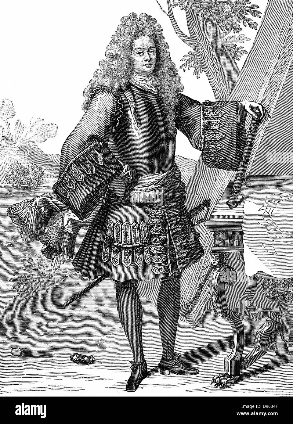 Sebastien Vauban (1633-1707) French military engineer. Engraving Stock Photo