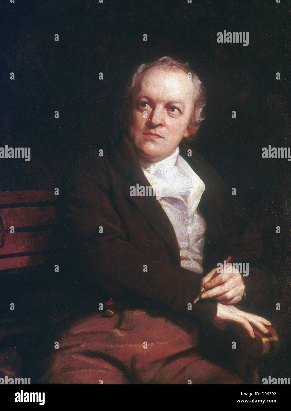 William BLAKE (1757-1827)  English mystic, poet, artist and engraver. 1807 portrait by Thomas Phillips. National Portrait Gallery, London Stock Photo