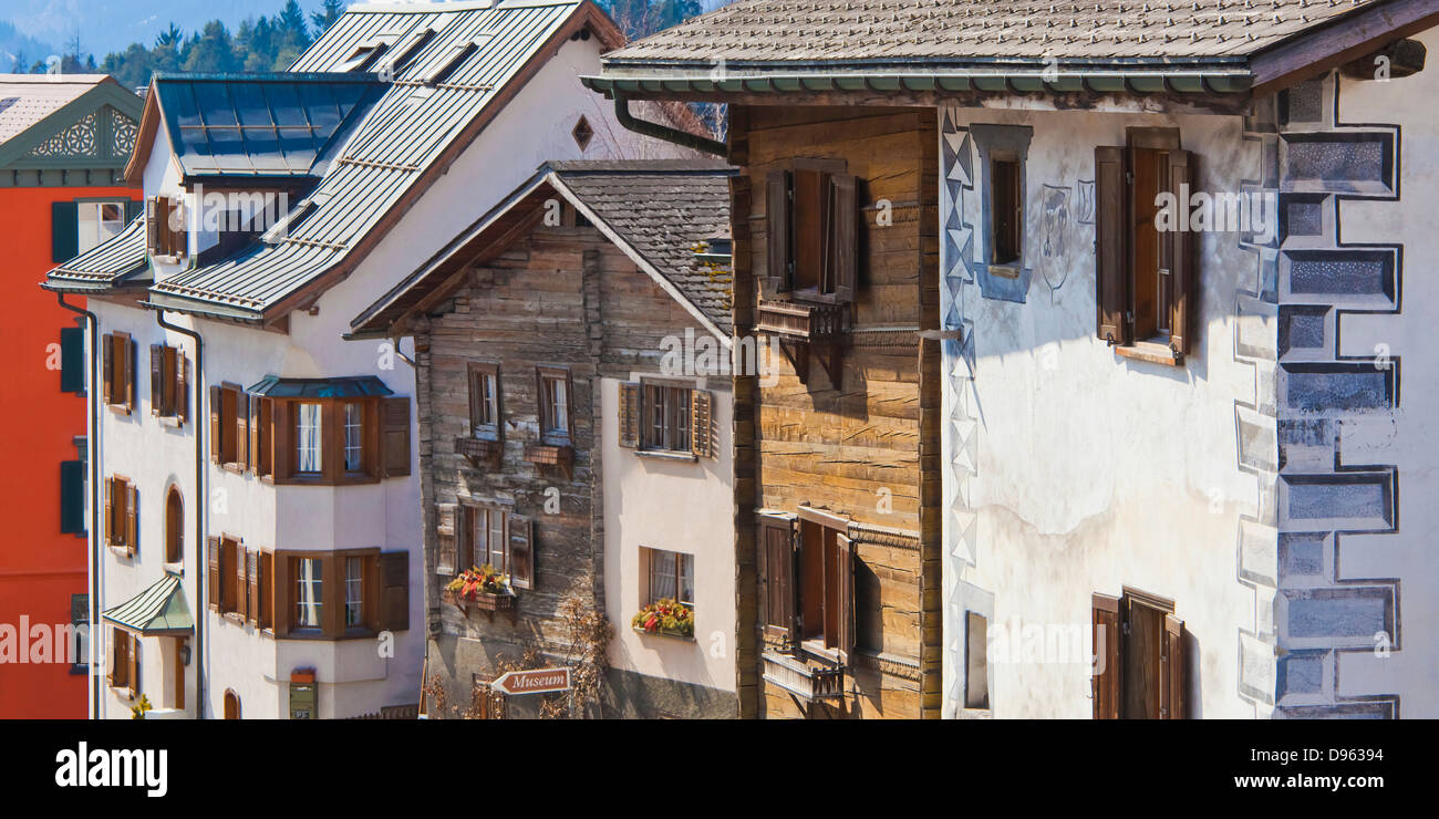 Switzerland, Laax, view of houses Stock Photo
