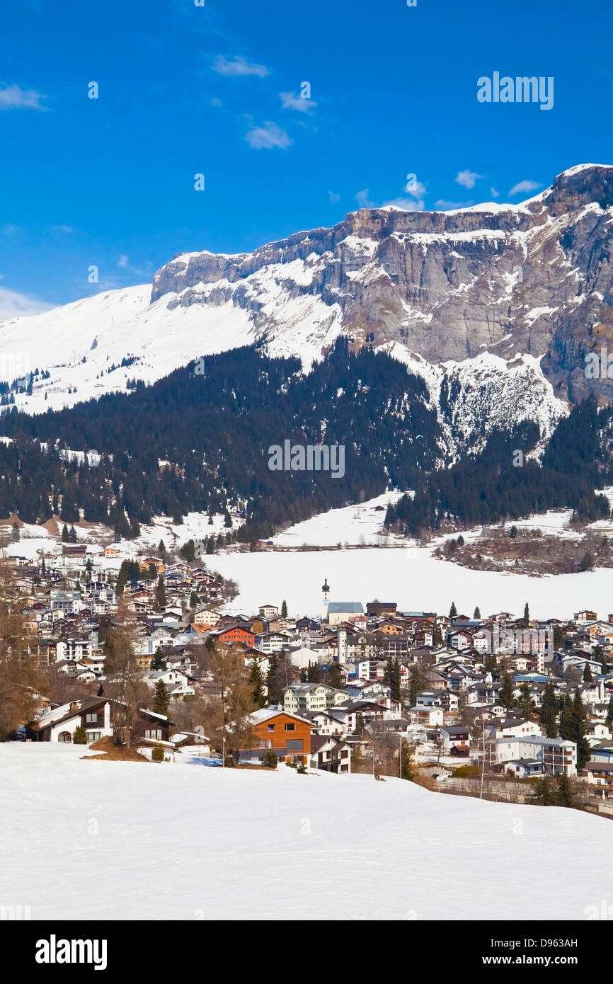 Switzerland, Flims, view of chalet houses in winter Stock Photo Alamy