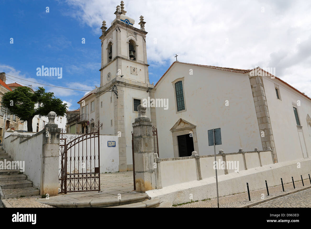 Church of Santiago in the center of Sesimbra, Portugal Stock Photo