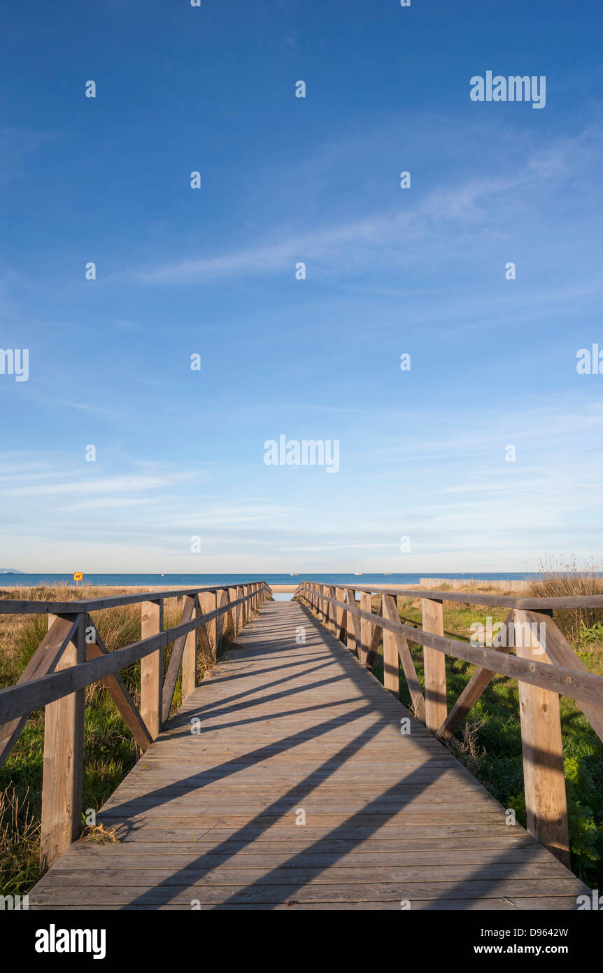 Spain, View of jetty at Costa de la Luz Stock Photo Alamy