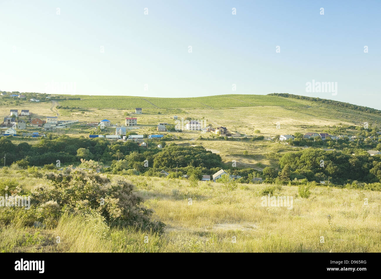 Hill valley landscape in spring time Stock Photo - Alamy
