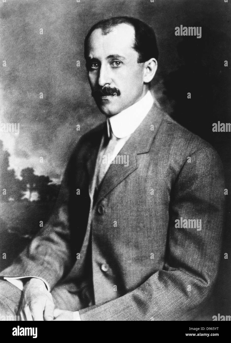 Orville Wright (1871-1948) American aeronautical pioneer,  the  younger of the Wright brothers. Photograph. Stock Photo