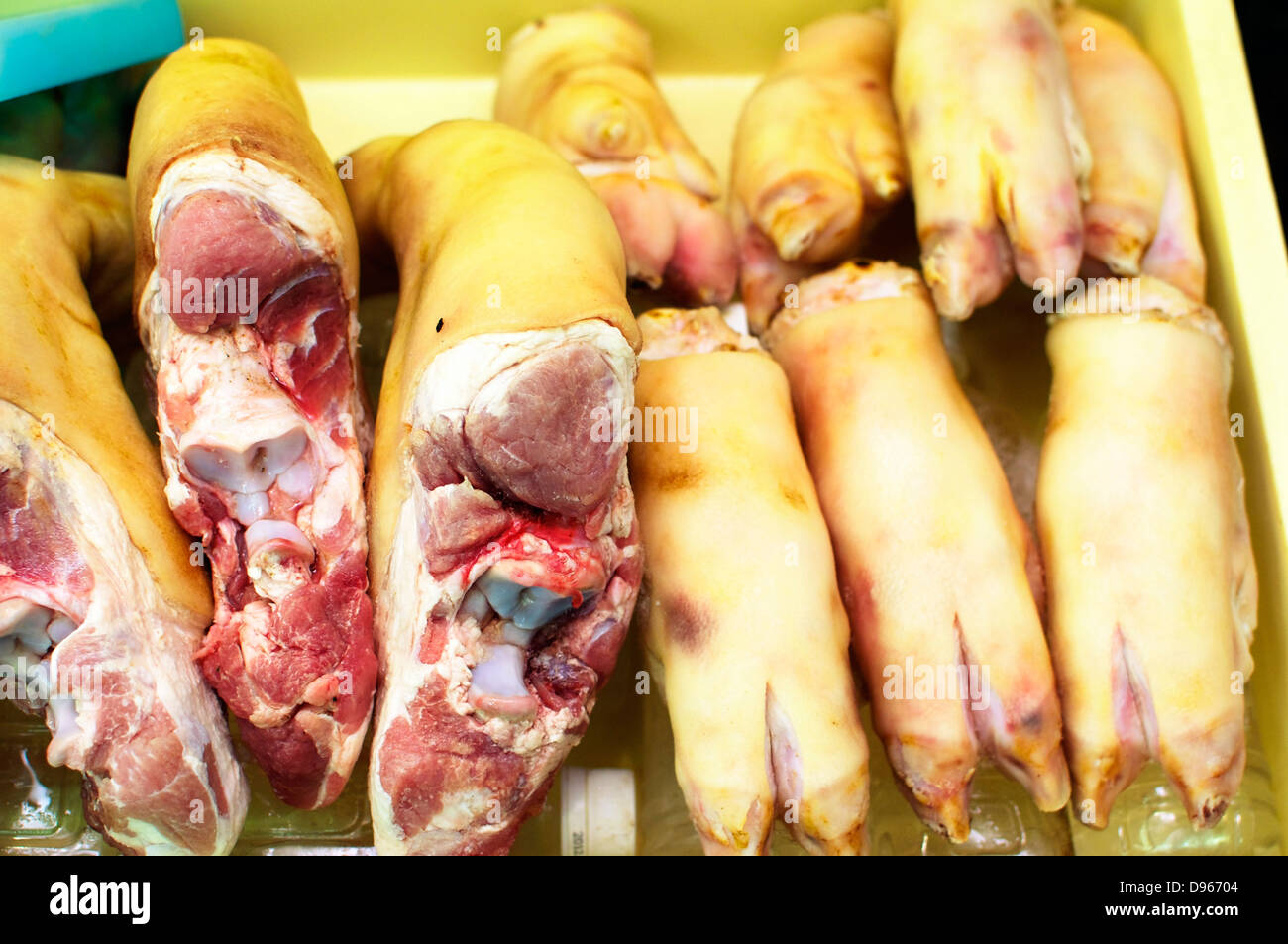 Pig Feet are used in many typical dishes in Okinawa, Japan. Stock Photo