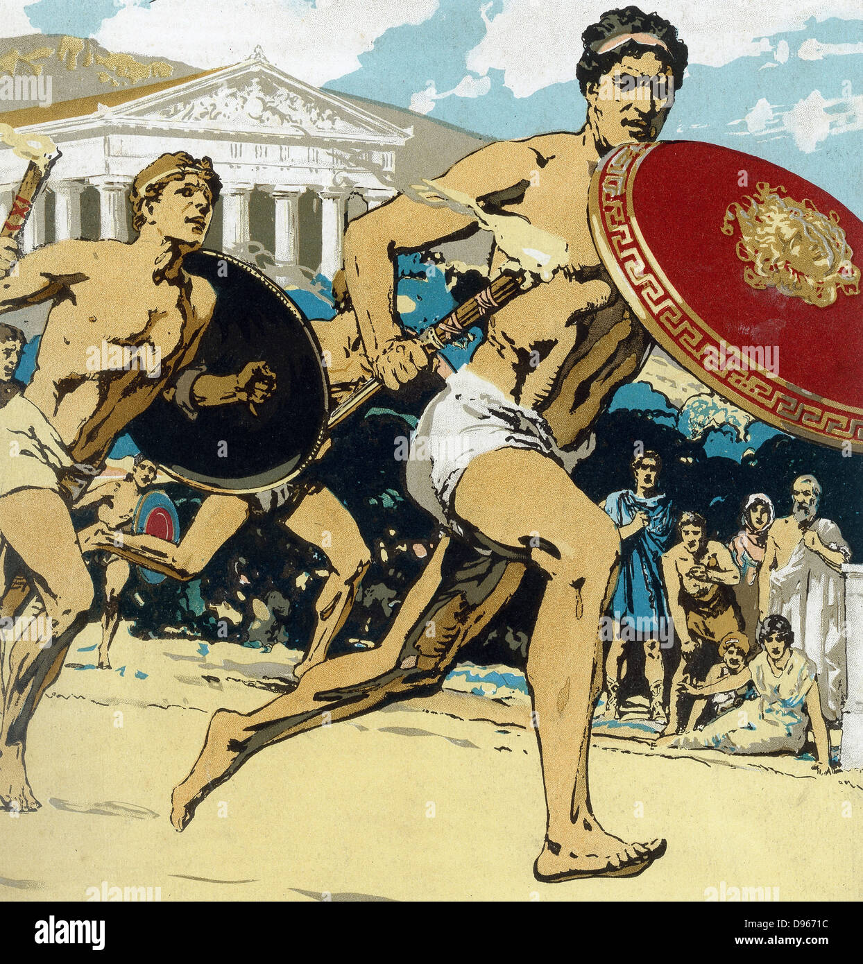 Ancient Olympic Games the relay race. Runners had to keep alight the