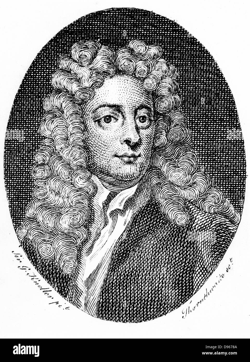 Joseph Addison (1672-1719) English essayist, poet, playwright and politician. Friend of Richard Steele and Jonathan Swift. Copperplate engraving London 1794 Stock Photo