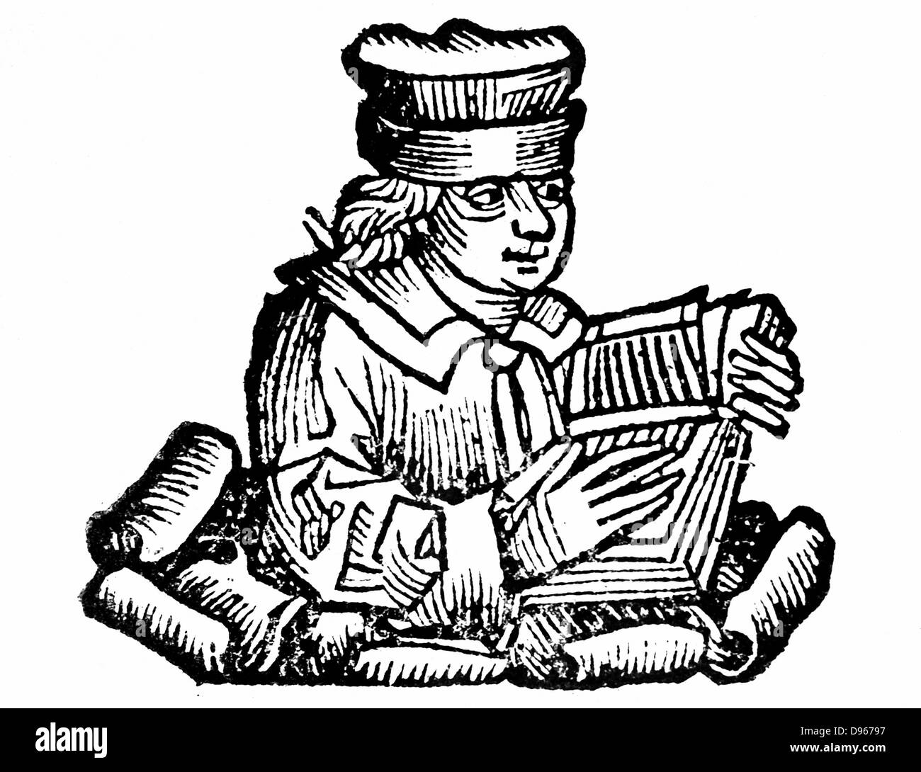 Aesop - probably legendary Greek fabulist. According to Herodotus, he lived in the 6th century BC. Woodcut from Hartmann Schedel 'Liber chronicarum mundi' (Nuremberg Chronicle) Nuremberg 1493 Stock Photo