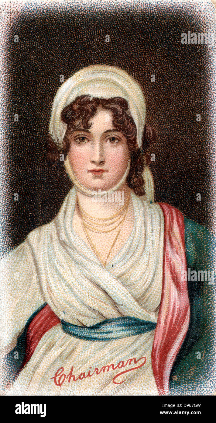 Sarah Siddons (born Kemble - 1755-1831). English tragic actress, eldest child of actor-manager Roger Kemble (1722-1802). Chromolithograph based on portrait by Thomas Gainsborough c1783 soon after Mrs Siddons' first London success. Stock Photo