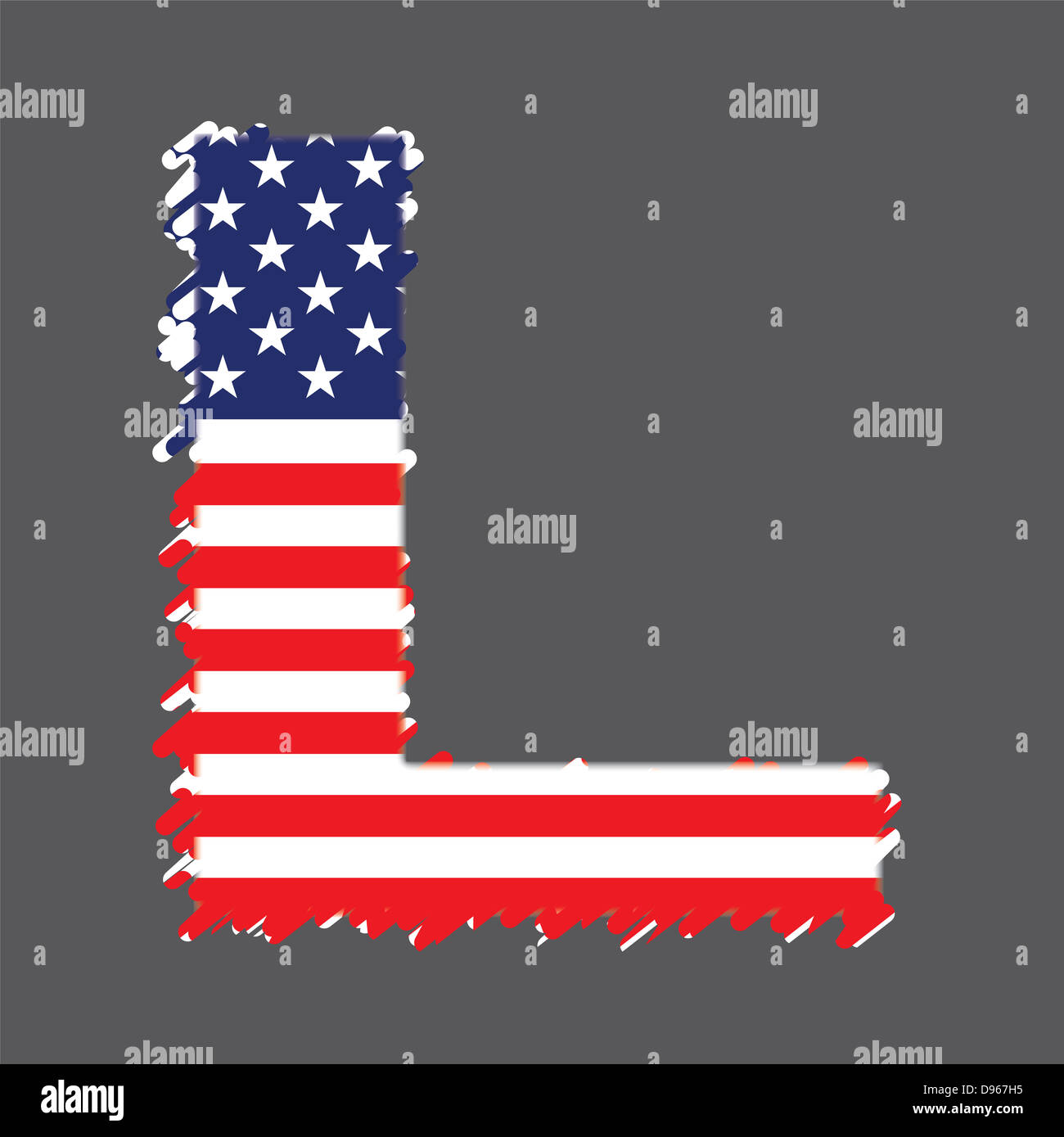 Flag of USA alphabet - L Stock Photo
