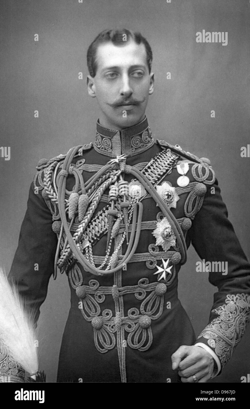 Albert Victor, Duke of Clarence (1864-1892) Eldest son of Edward, Prince of Wales (Edward VII) in military uniform. English prince, grandson of Queen Victoria. Photograph published c1890. Woodburytype Stock Photo