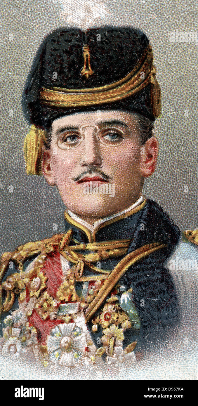 Alexander I (1888-1934) King of Serbs, Croats and Slovenes (1921-1929), King of Yugoslavia (1929-1934). In uniform as Commander-in-C hief of the Serbian army in World War I when Crown Prince of Serbia.  Assassinated on 9 October 1934. Chromolithograph card of 1917. Stock Photo