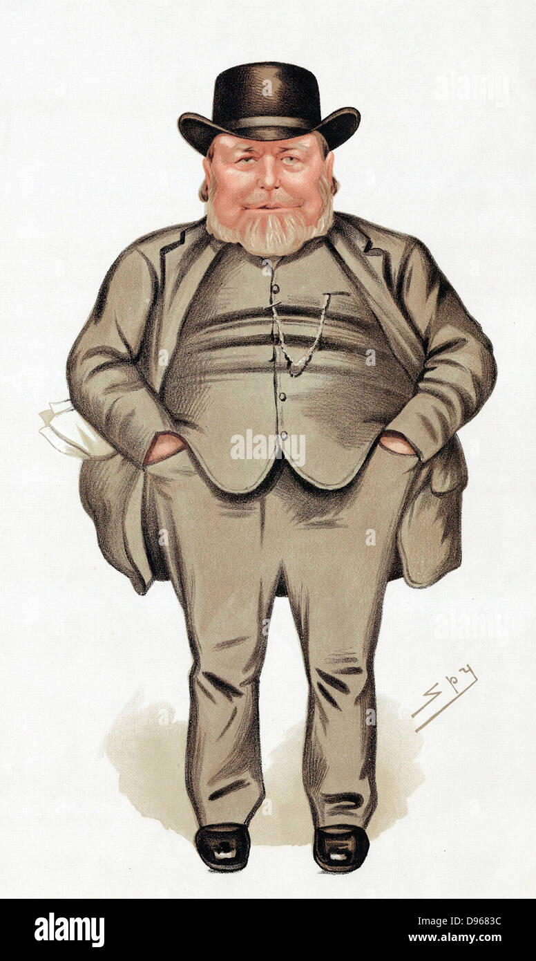 Joseph Arch (1826-1919) English Trade Unionist, politician and agricultural worker. Founder of National Union of Farm Labourers. Cartoon by 'Spy' (Leslie Ward) from 'Vanity Fair' London 1886, when he became Liberal Member of Parliament for North West Norfolk Stock Photo